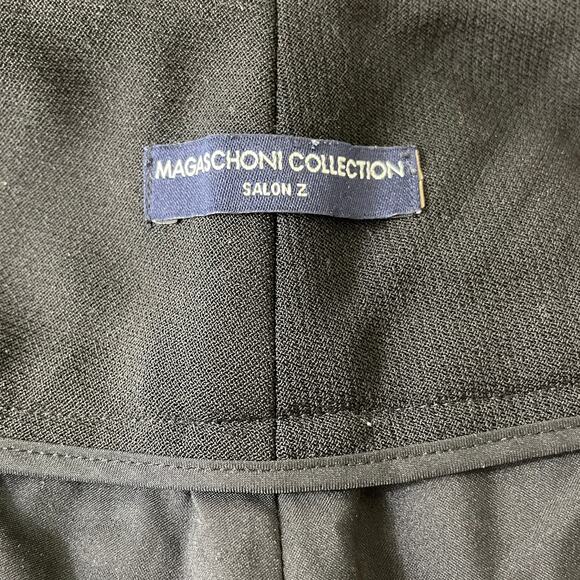 00s MAGASCHONI COLLECTION Vintage Black Wool Flat Front Dress Pants - Picture 5 of 7